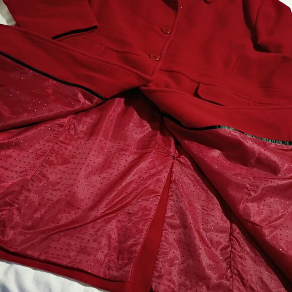 Wool Coat 3X Women's Red Worthington Fully Lined Kick-Pleat Plus Size Inclusive - Picture 4 of 11